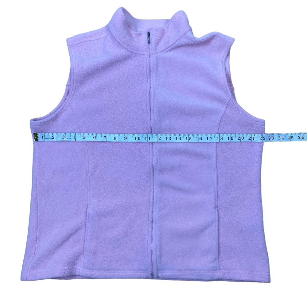L.L.BEAN Women’s XL Pink Polartec Fleece ZIP Up Sleeveless Jacket Vest Pockets - Picture 7 of 11
